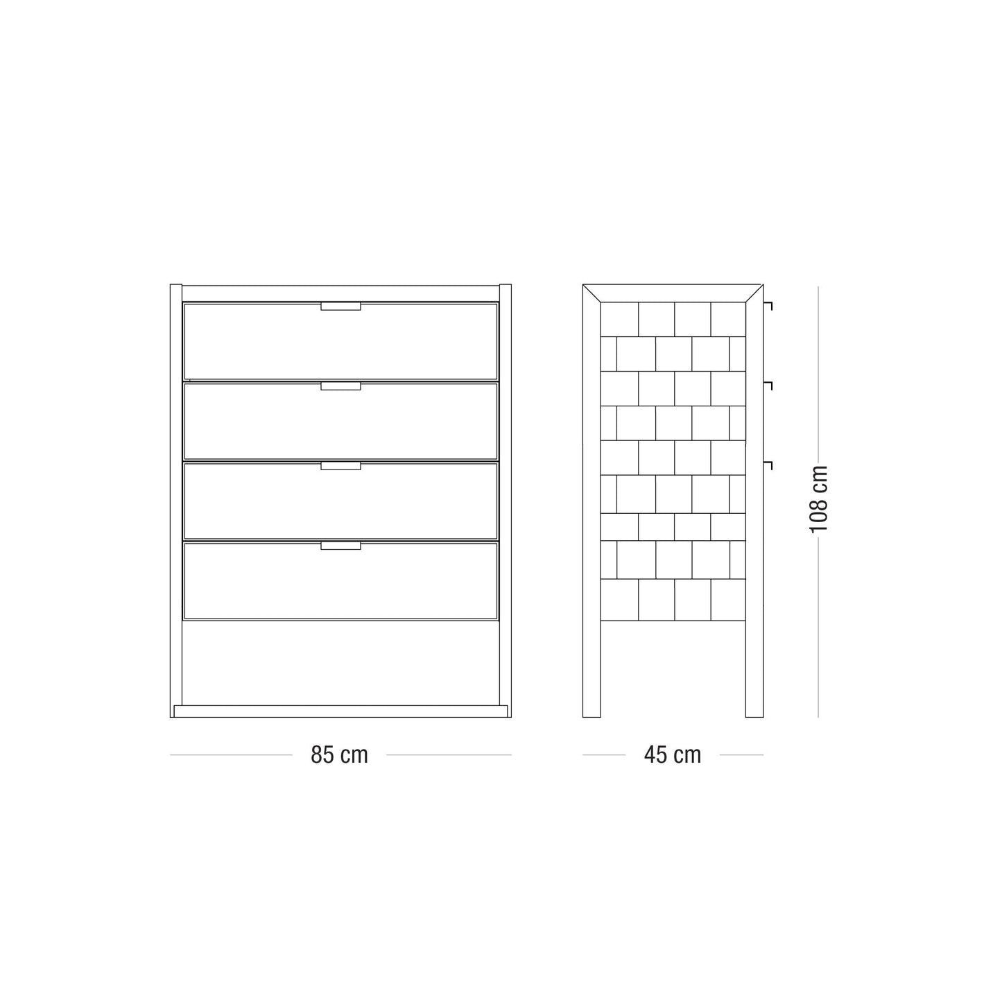 Comoda Alta Bs As - 4 Cajones - Talleres Sustentables