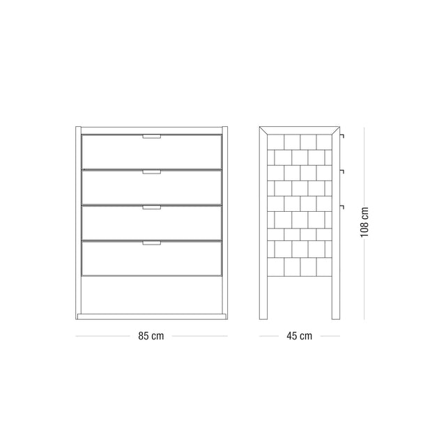 Comoda Alta Bs As - 4 Cajones - Talleres Sustentables