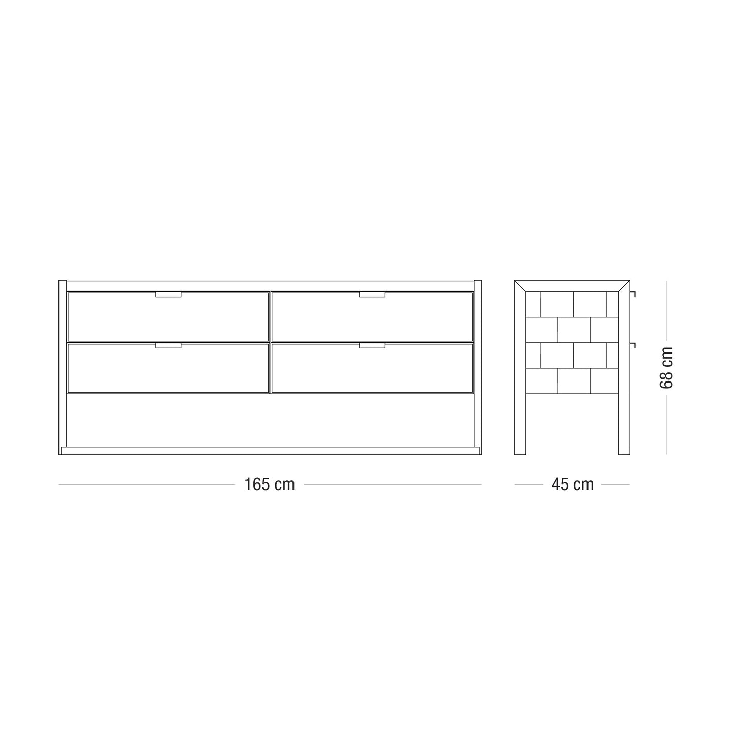 Comoda Baja Bs As - 4 Cajones - Talleres Sustentables