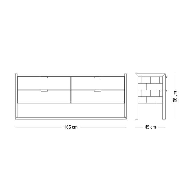 Comoda Baja Bs As - 4 Cajones - Talleres Sustentables