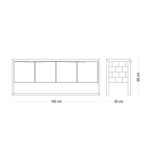 Comoda Baja Bs As - 4 Puertas - Talleres Sustentables