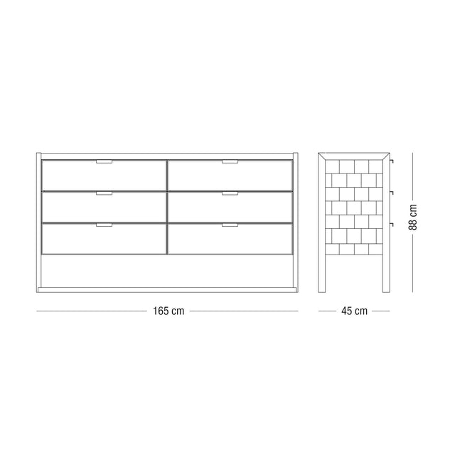 Comoda Baja Bs As - 6 Cajones - Talleres Sustentables